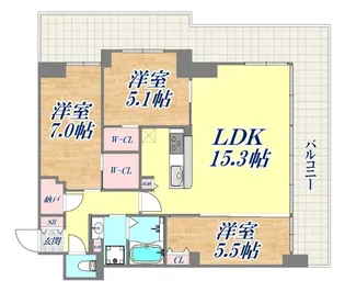 ベイシティタワーズ神戸WEST【13階】の間取り