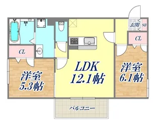 レーブ・クリエ【2階】の間取り