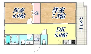ユメノサニーハイツ【4階】の間取り