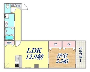 ソリテイア芦屋西【1階】の間取り