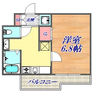 スワンズ神戸三宮イースト【6階】の間取り