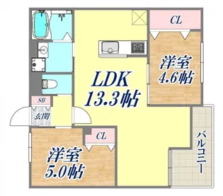 グルーブメゾン須磨離宮【1階】の間取り