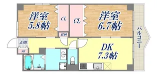 ラシュレ・ウエスト六甲【4階】の間取り