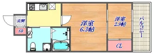 アドバンス三宮ラシュレ【2階】の間取り