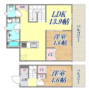 グルーブメゾン須磨離宮【2階】の間取り