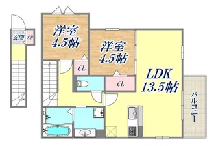 スペチアーレ【2階】の間取り