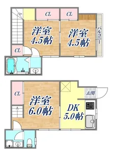 スカイハイツ日暮【1階】の間取り