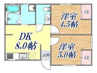 スカイハイツ日暮【1階】の間取り