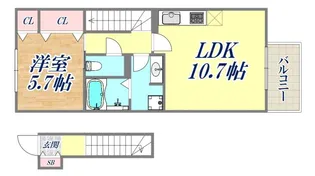 クレールメゾン【1階】の間取り