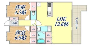 ワコーレ神戸三宮G.C.【12階】の間取り