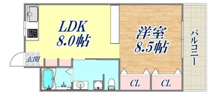 多聞コーポラス【4階】の間取り