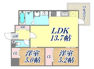 中山手ミオ壱番館【1階】の間取り