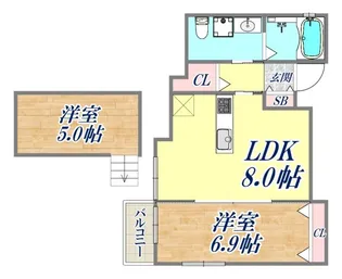 セイントエスペランサ月見山【1階】の間取り