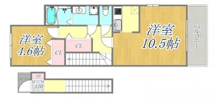 プレンデトワール五毛【2階】の間取り