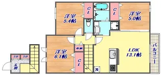 メールドソレイユ【2階】の間取り