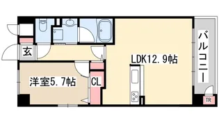 ナタリー神戸【4階】の間取り