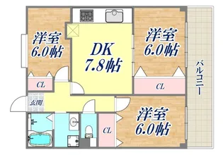 パールハイツ荒田【1階】の間取り