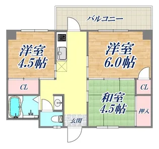 大橋西ビル【5階】の間取り