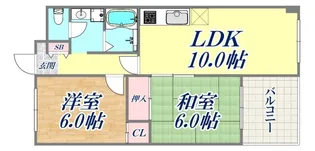 ハピネス東須磨【2階】の間取り