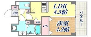 エステムコート神戸グランスタイル【15階】の間取り