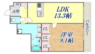 ロイヤルヒル神戸三ノ宮【13階】の間取り