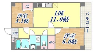 アスティ三宮【7階】の間取り