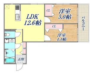 グルーブメゾン須磨離宮【1階】の間取り