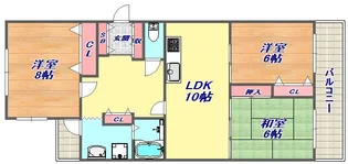 ハイツ仏天垣【2階】の間取り
