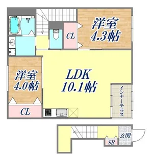 アルバ西岡本【2階】の間取り