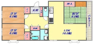 ハイツ仏天垣【1階】の間取り