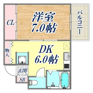 フリックコート深江【502号室】の間取り