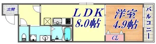 フジパレス小河通5番館【1階】の間取り