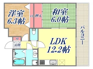 ドミール八雲【5階】の間取り