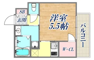 レジュールアッシュ神戸ヴィヴァン【7階】の間取り