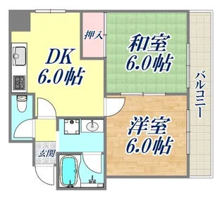 グランハイツ春日野道【5階】の間取り