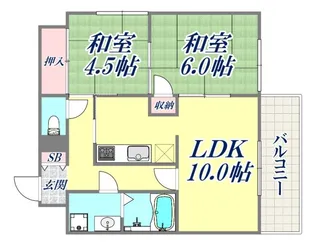 ユーロハイツ住吉【3階】の間取り