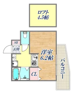 エステムコート神戸県庁前3フィエルテ【4階】の間取り