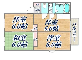 サンビレッジ須磨 B棟【2階】の間取り