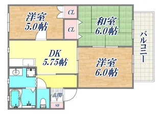 須磨天神ハイツ【2階】の間取り