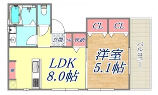 KARIN新長田アネックス【2階】の間取り