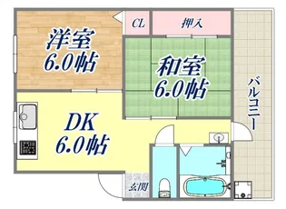 京屋マンション【2階】の間取り
