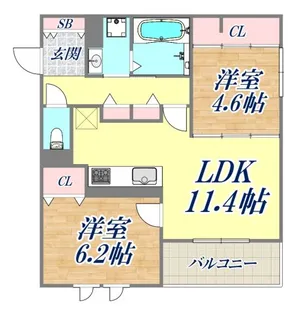 イルソラーレ須磨【1階】の間取り