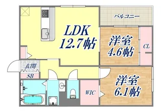 イルソラーレ須磨【2階】の間取り