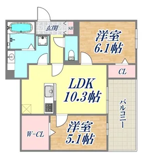 ブリランテ三川口町【2階】の間取り
