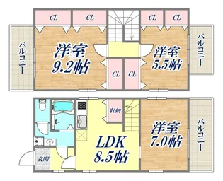 コムディッソエフモール【4階】の間取り