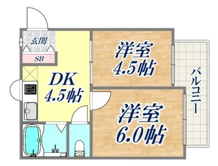 ベルシェ岡本【3階】の間取り