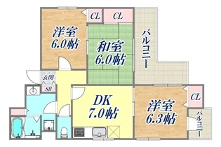 マリンハイツ【4階】の間取り