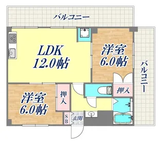 反高苑【3階】の間取り