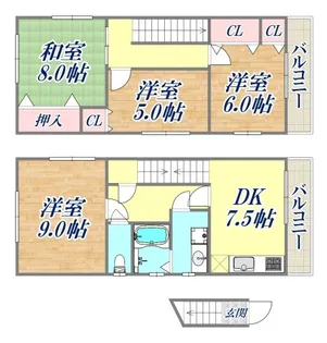 兵庫県神戸市灘区友田町4丁目【一戸建】の間取り