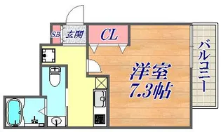 ジェーピーレジデンス神戸【6階】の間取り